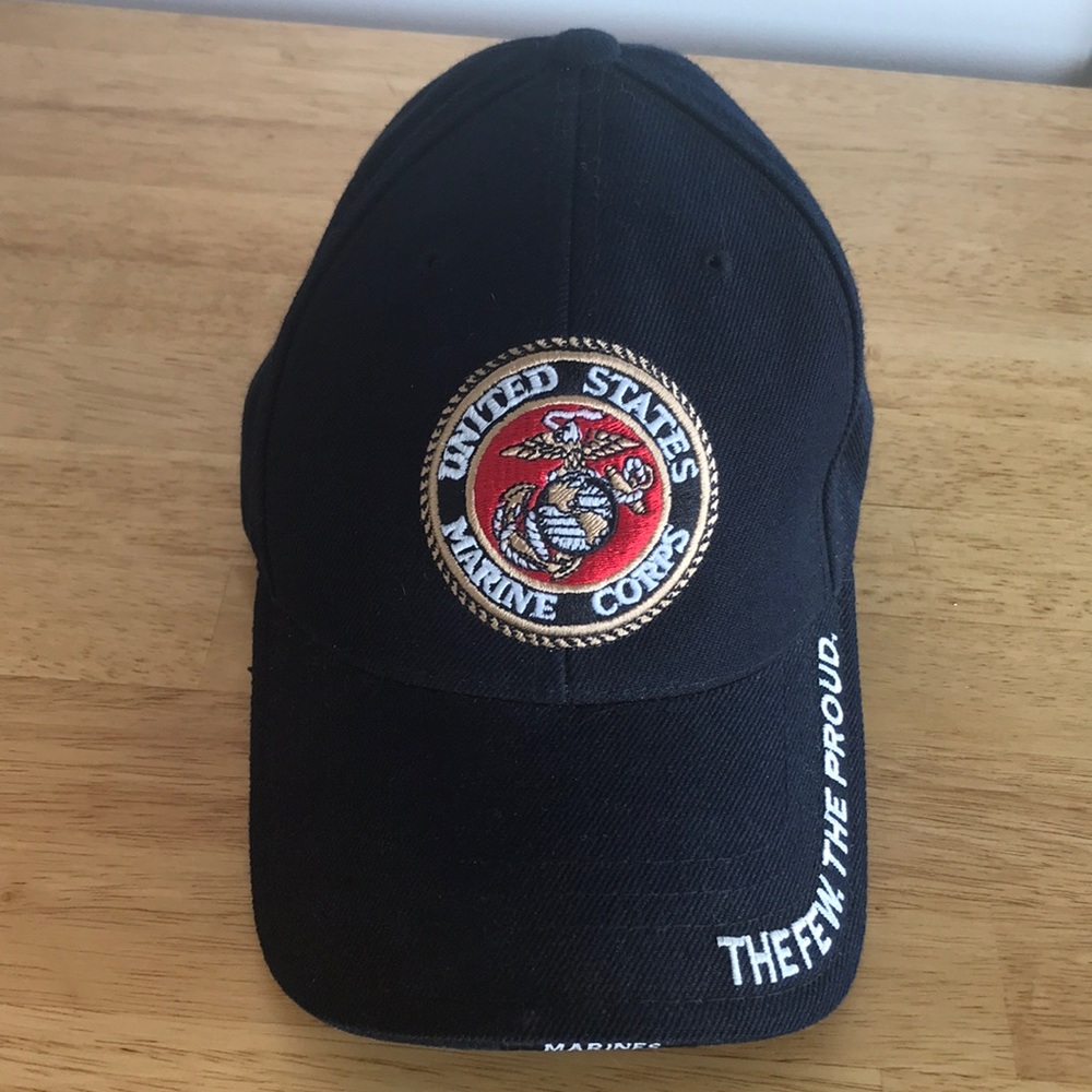 United States Marine Corps Adjustable Baseball Hat Cap Black